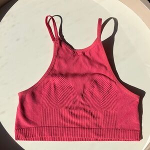 Anthropologie Poppy Seamless Halter Bralette in Hot Pink